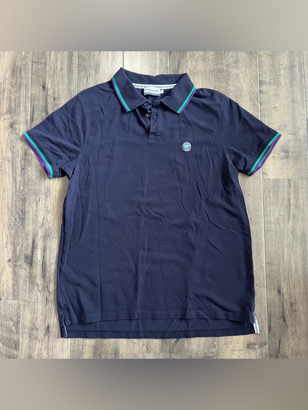 Wimbledon Men's Classic Fit Polo Shirt Navy XL Embroidered Logo